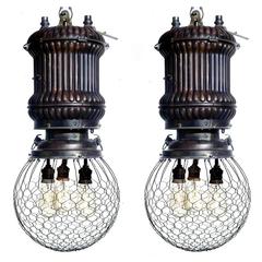 1890s Westinghouse Street Lamps, Matching Pair!