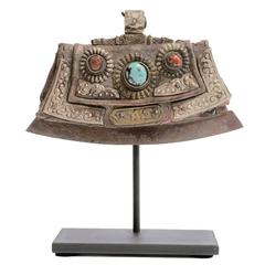 19th Century Tibetan Flint Striker Studded with Coral and Turquoise