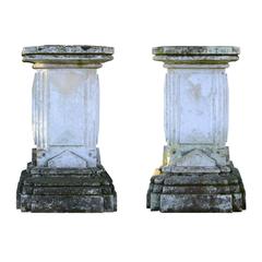 Louis XIV Style Stone Pair of Pedestals, 19th Century