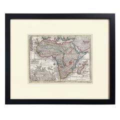 Hand-Colored Map of Africa, circa 1744
