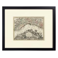 Hand-Colored Map of Genoa, circa 1744