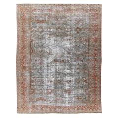 Antique Blue and Red Mahal Rug