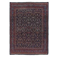 20th Century Blue and Red Antique Bibikabad Rug
