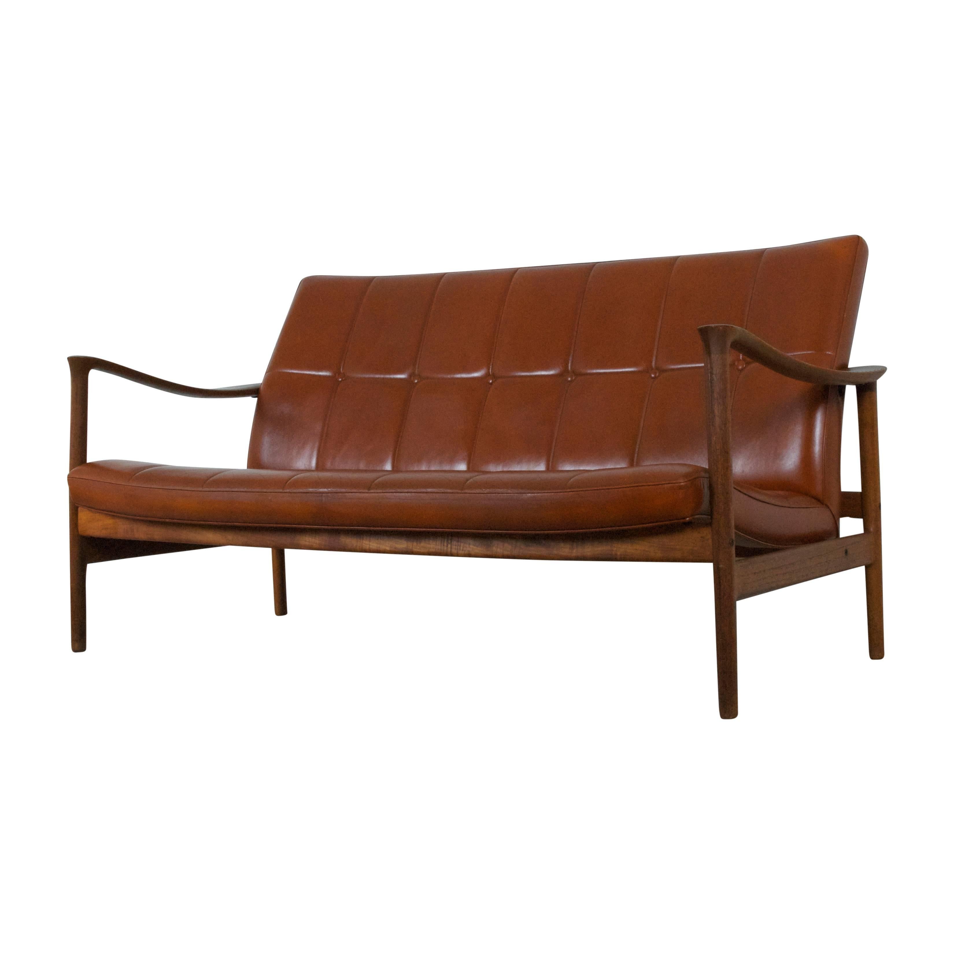 Torbjørn Afdal Two-Seater Settee Model Winston for Nesjestranda Norway, 1963 For Sale