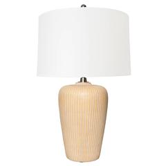 Large Scandinavian modern ceramic lamp with partial glazed body by Edgar Bockman