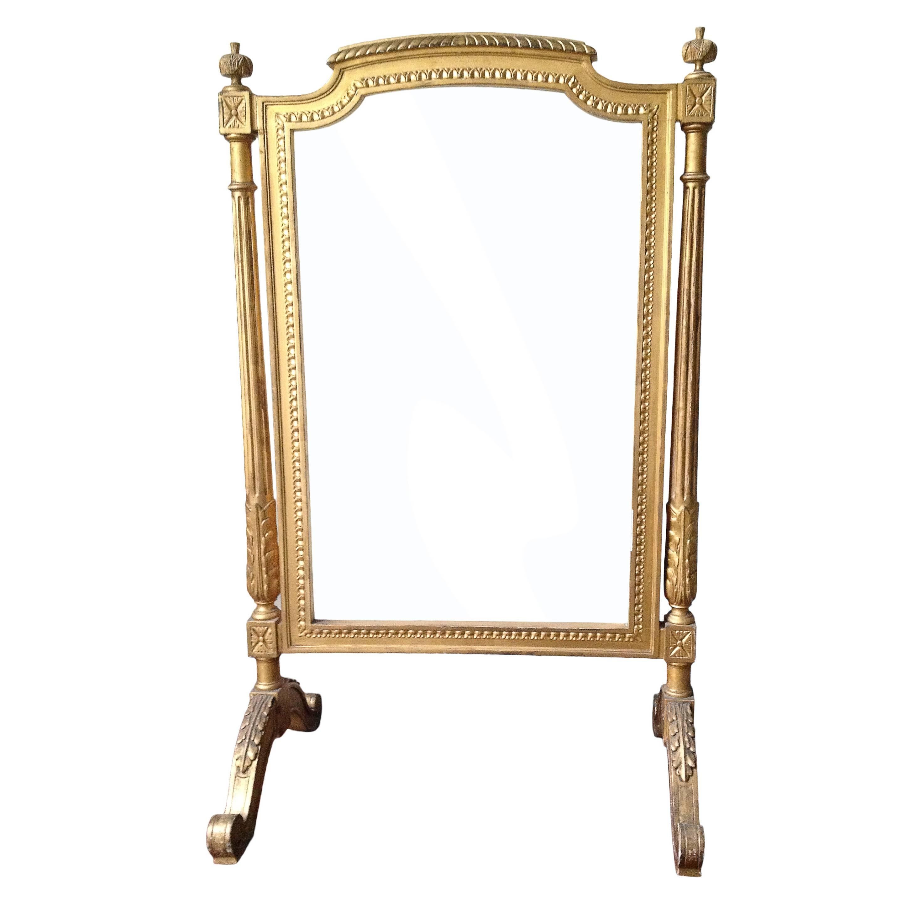 Mid-19th Century Carved, Giltwood Fire Screen For Sale