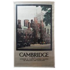 Original Vintage 1930s Railway Poster by Fred Taylor "Cambridge on the LNER"