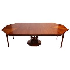 Octagonal Walnut Dining Table Attributed to Harvey Probber