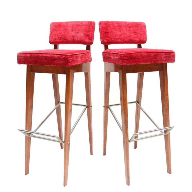 RED VELVET Stools at 1stDibs