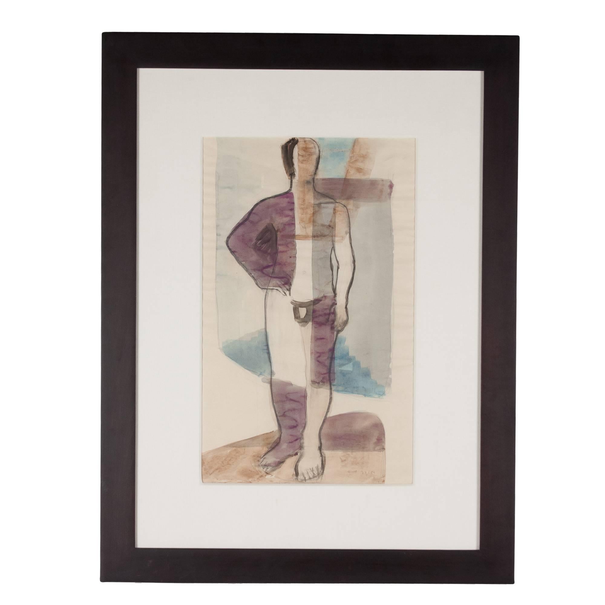 Watercolor on Paper by Heinz Steffens, German, 1932 For Sale