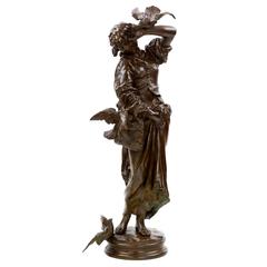 Emile Peynot Bronze Sculpture of "Interrupted, " circa 1890