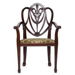 18th Century Sheraton Armchair with Prince of Wales Feathers