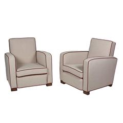 Pair of Club Chairs by Jacques Adnet, French, 1930s