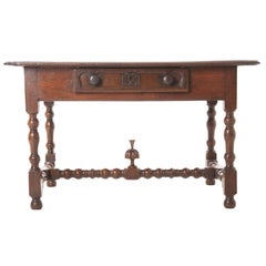 French 18th Century Oak Table with Drawer