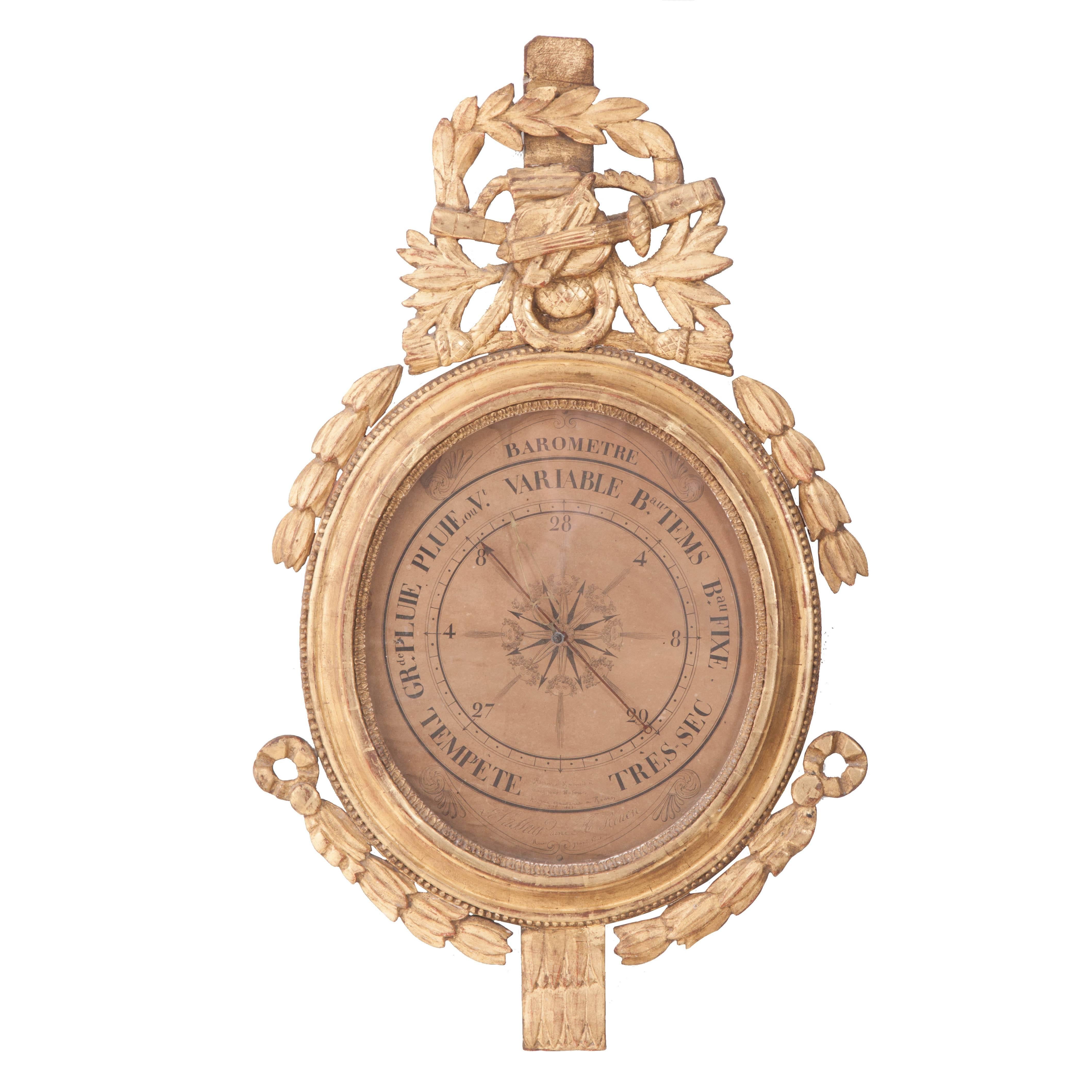 French 19th Century Gilt Barometer