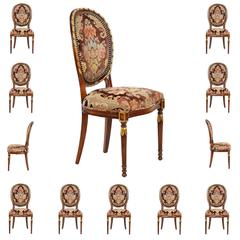 Set of Twelve French Louis XVI Style Dining Chairs, 21st Century