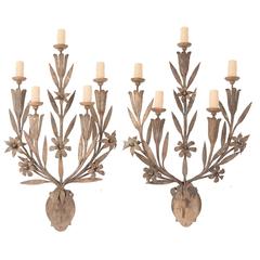 Pair of French 19th Century Iron Sconces Pair of French 19th Century Iron Sconces