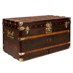 Antique 19th Louis Vuitton Damier Pattern Courier, Steamer Trunk, circa 1890