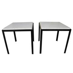 Polished Concrete and Welded Steel Nightstands/Coffee Tables by Corinne Robbins