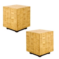 Pair of Hand Lacquered Cubes by Allesandro for Baker