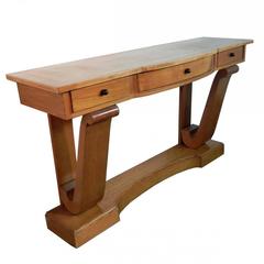 Art Deco Ash Veneer Console Table, circa 1940-1950 11