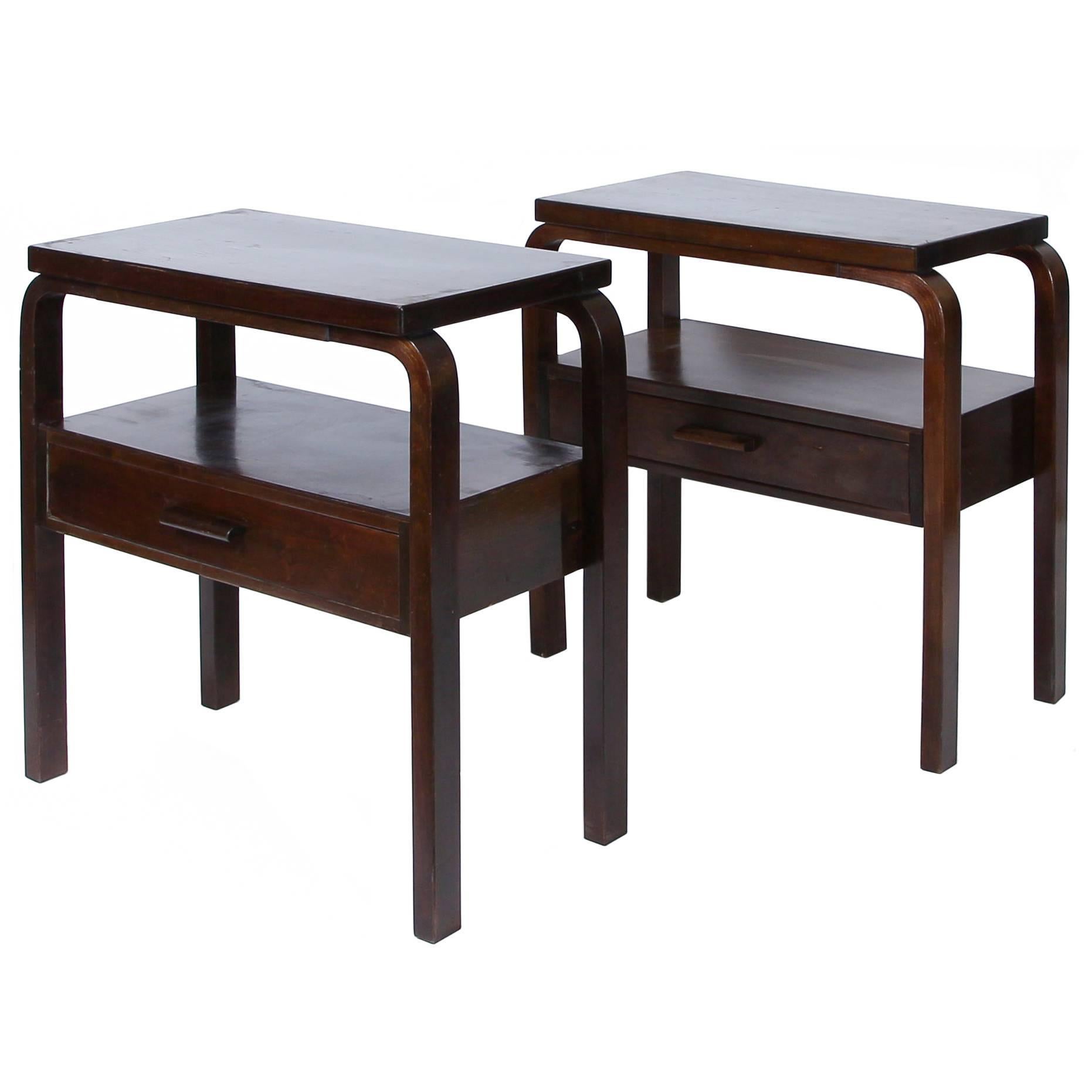 Early Alvar Aalto Pair of Side Tables, circa 1940s
