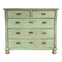 Antique Green Paint Chest