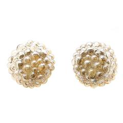 Pair of Round Sconces, Helena Tynell Limburg, Bubble Glass, 1960s Ceiling Lights