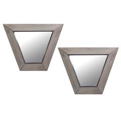 Pair of Fluted Trapezoidal Frame Mirrors