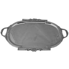 Silver Huge Oblong Serving Platter Friedmann Vienna, circa 1900