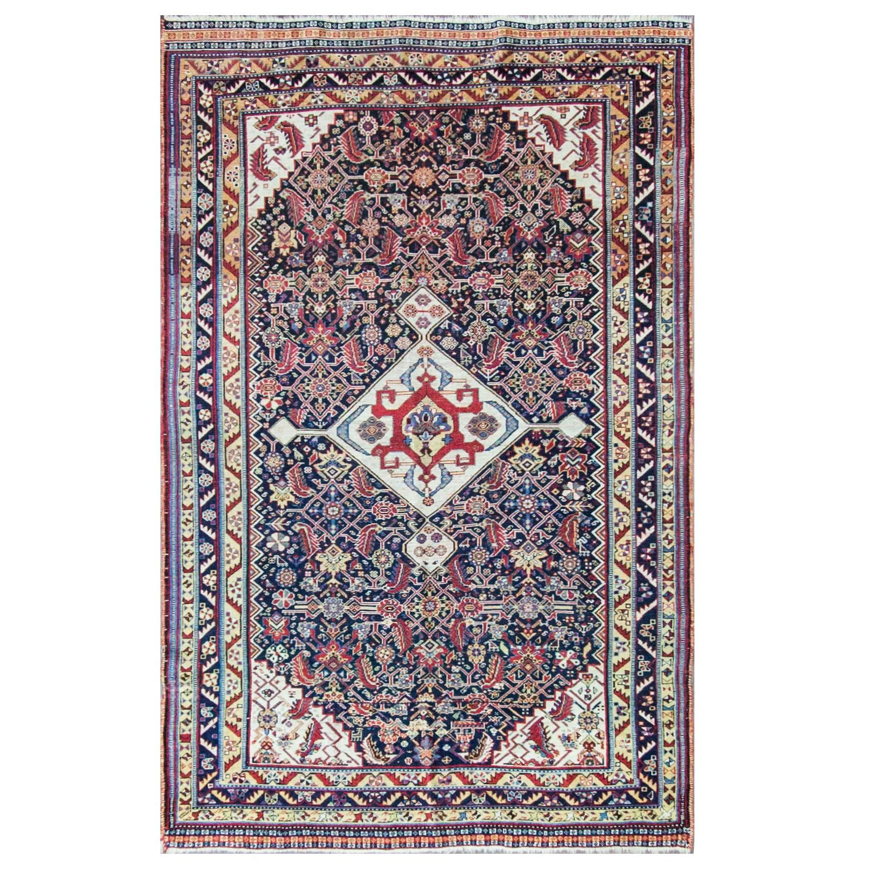  Antiker persischer Qashqai-Teppich, fein
