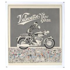 Original 1969 "Velocette" Motorcycle Poster