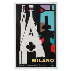 Vintage Duomo Cathedral, Milano Italia Travel Poster, Marcello Nizzoli, circa 1950