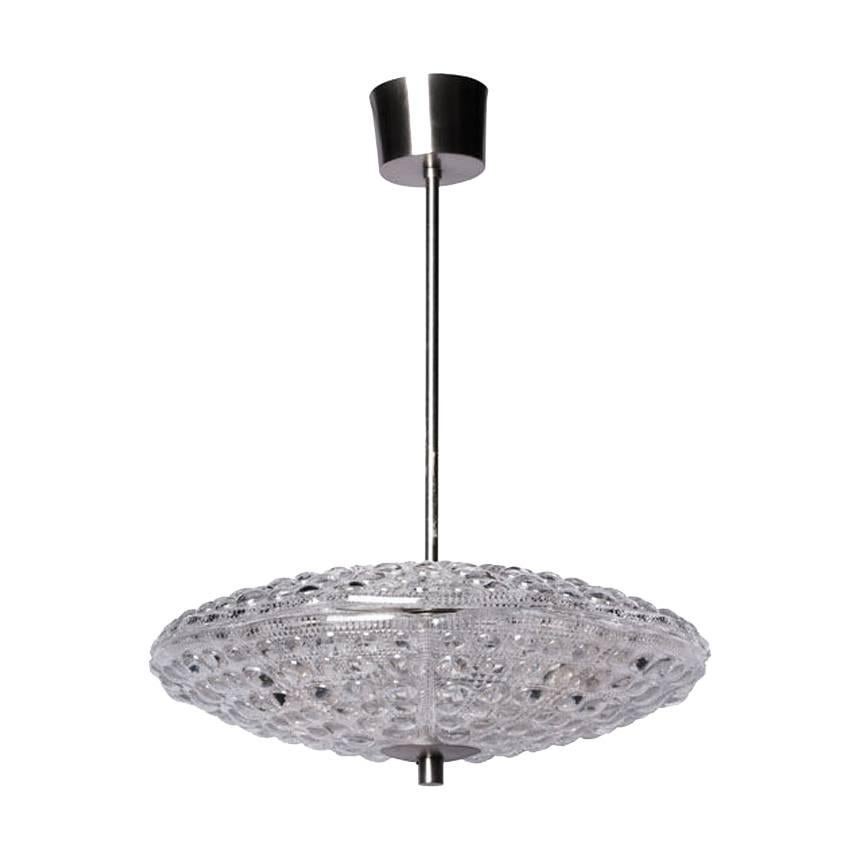 Carl Fagerlund Dual Crystal Disc Chandelier For Sale