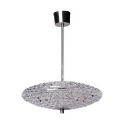 Lampadario a disco con doppio cristallo di Carl Fagerlund