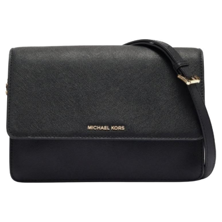 Michael Kors Schwarze Jet Set Umhängetasche aus Leder