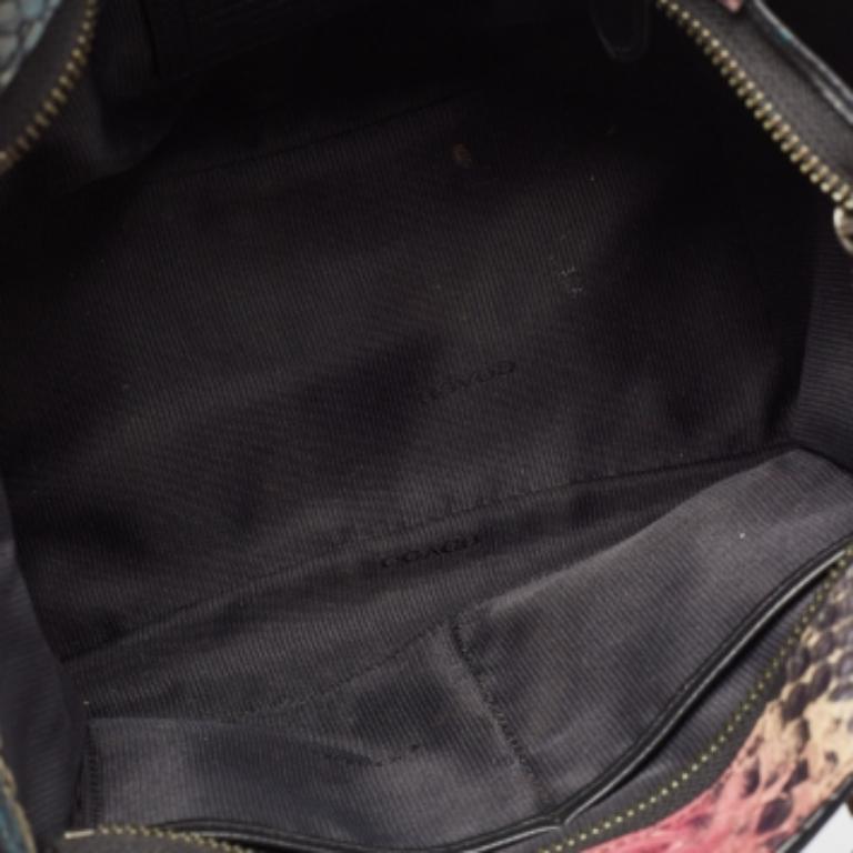 Women's Coach Multicolor Python Embossed and Leather Crosby Carryall Tote For Sale