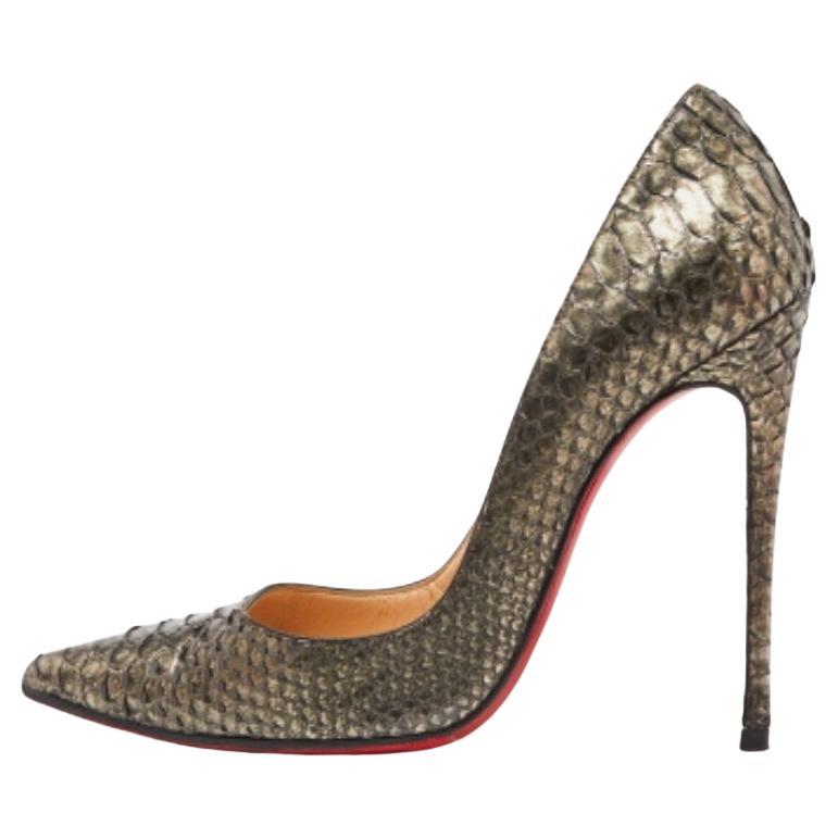 Christian Louboutin Metallic Python So Kate  Pumps Size 37.5