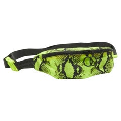 Off-White Neon Green/Black Python Print Nylon Fanny Pack Belt Bag