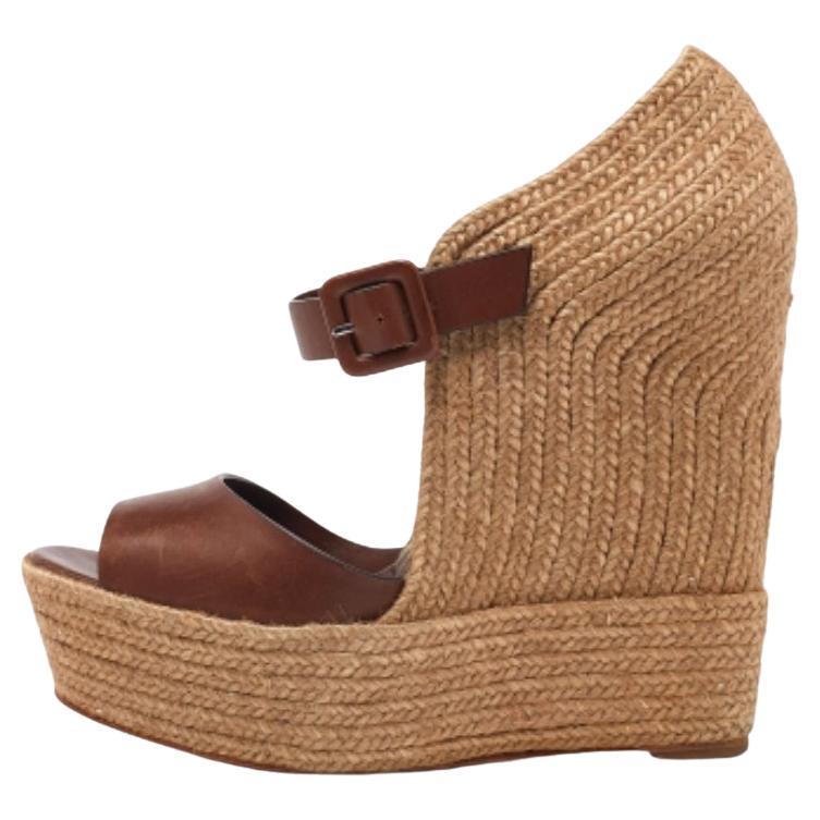 Christian Louboutin Alpargata de yute Praia Sandalias de plataforma con tiras Talla 40