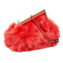 Fendi Red For Fur and Leather Small First Clutch