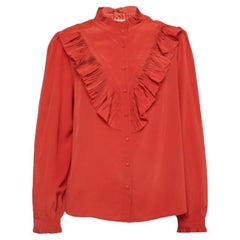 Zadig & Voltaire Camicetta a pieghe in seta rossa L.A.