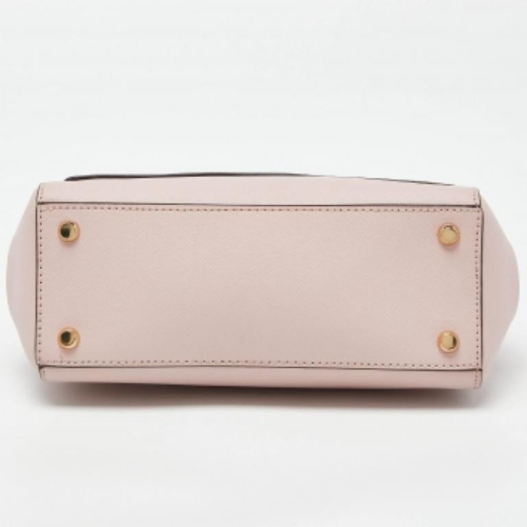 DKNY Borsa in pelle rosa con patta e manico superiore in vendita 3