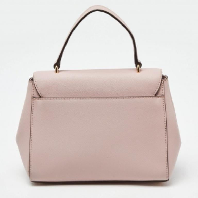 Donna DKNY Borsa in pelle rosa con patta e manico superiore in vendita