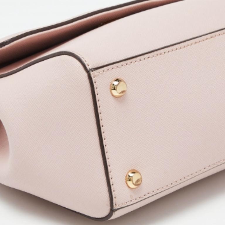 DKNY Borsa in pelle rosa con patta e manico superiore in vendita 2
