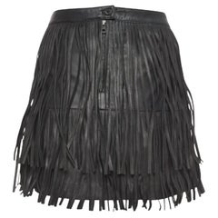 Zadig & Voltaire - Minigonna con frange in pelle nera - M. I.