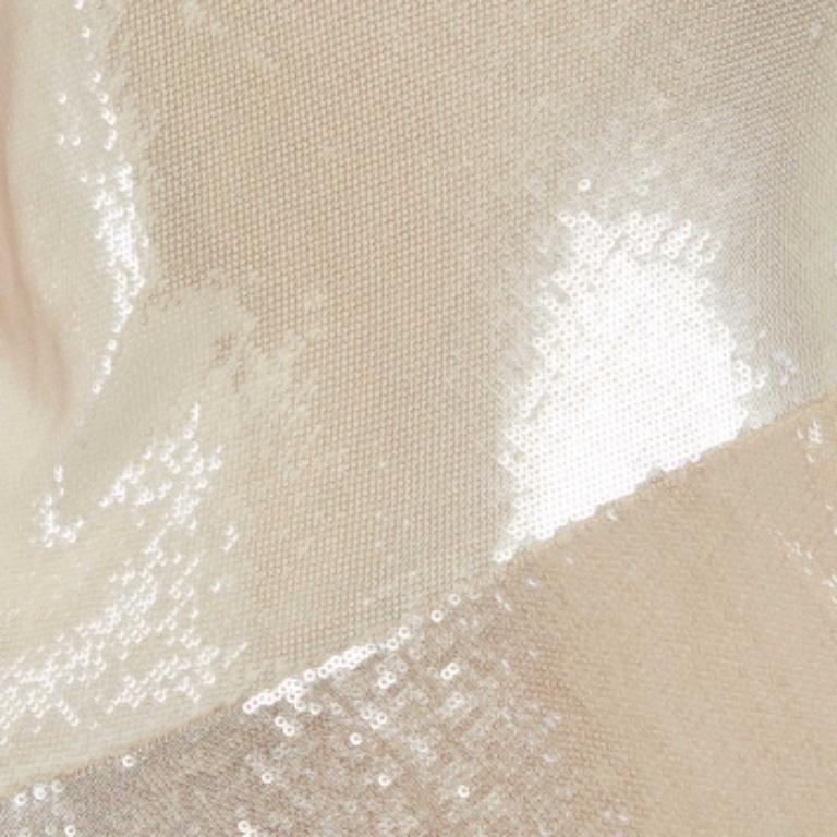 Beige Diane von Furstenberg - Vestito midi monospalla in sbieco di seta e paillettes color crema S in vendita
