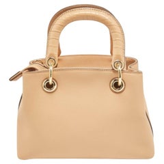 Dkny Tote beige con logo in pelle e goffratura di coccodrillo