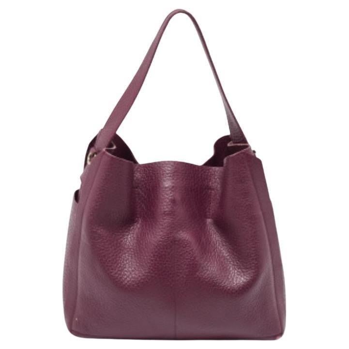 Furla Borsa media in pelle di Capriccio borgogna e ciottoli in vendita
