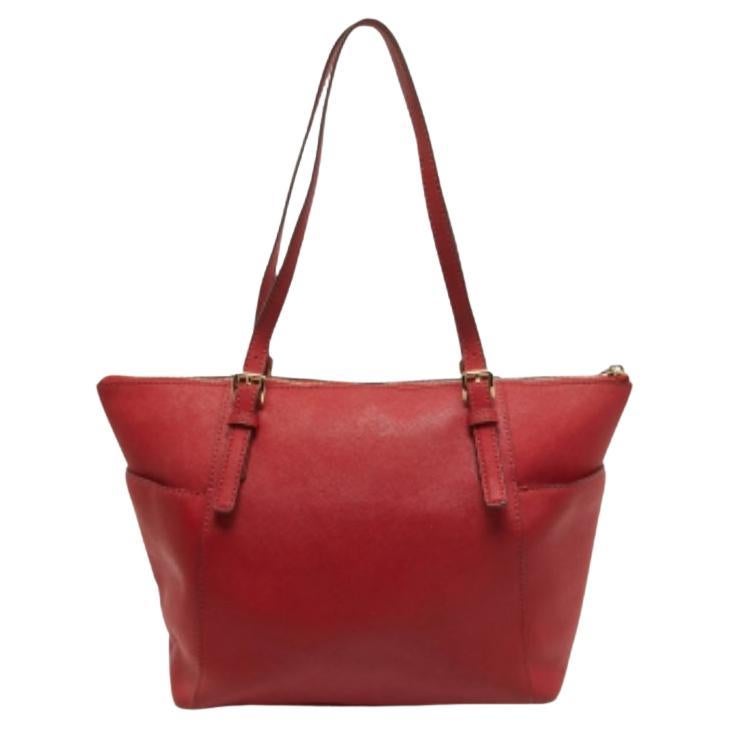 MICHAEL Michael Kors Rot Saffiano Leder Jet Set Top Zip Tote mit Reißverschluss oben